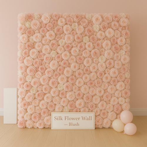 Silk Flower Wall — Blush